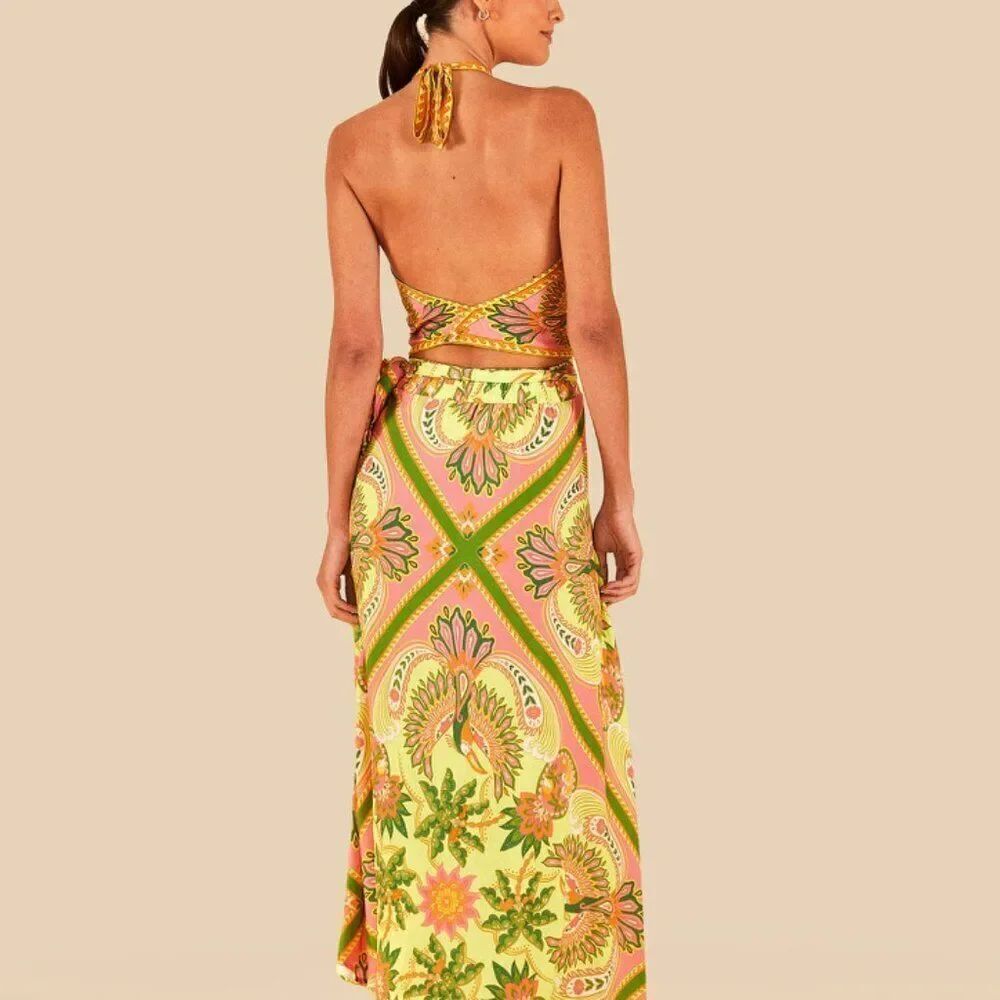 Farm Rio Brazil Palm Tree Halter Top - Picture 4 of 8